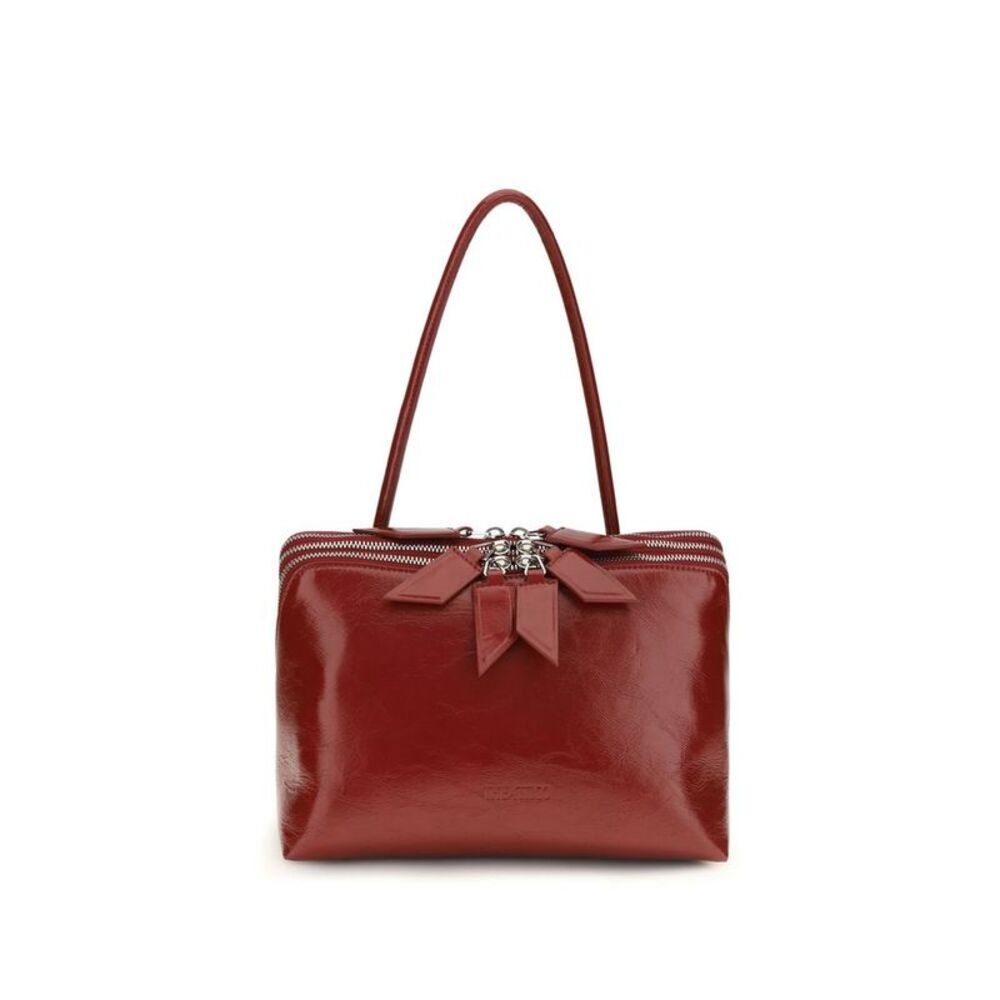 The Attico Red Calf Leather Bos Taurus Shoulder Women's Bag